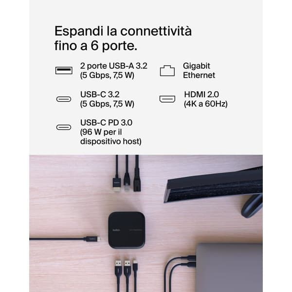BELKIN USB-C 6i1 Core Gan Dock