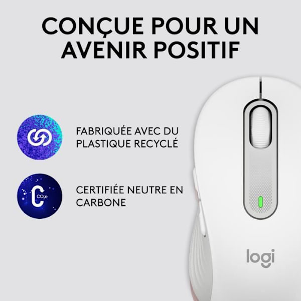 Mus - Trådlös - Logitech - Signature M650 - Högerhänt - Vit