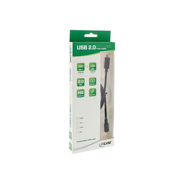 InLine USB-kabel USB-C (M) till Micro-USB Typ B (M) USB 2.0 3 A 50 cm svart