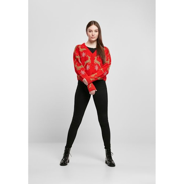 Cardigan dam - Urban Classics - Jul - Röd/Guld - V-ringning - Oversized röd/guld XXXXXL