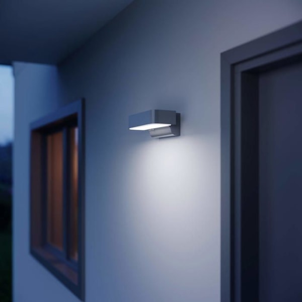 Steinel - ST087555 - Vägglampa, utomhusapplikation med rörelsedetektor och skymningssensor LED L 800 S SI