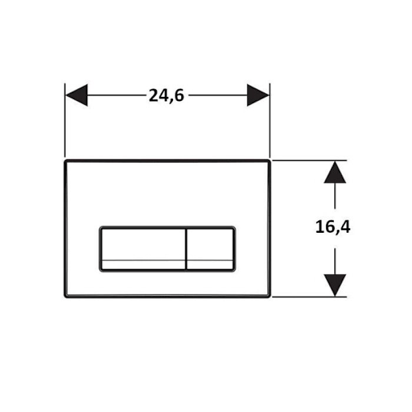 Dubbelknapp kontrollpanel - Geberit - Delta 50 - Matt svart - 24,6x16,4 cm Matte svart