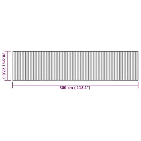vidaXL Rektangulär matta naturlig 70x300 cm bambu, vardagsrumsmatta, köksmatta, rektangulär matta, sovrumsmatta 376877