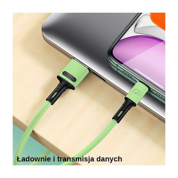 USAMS Lightning-kabel 1 m Snabbladdning Lila