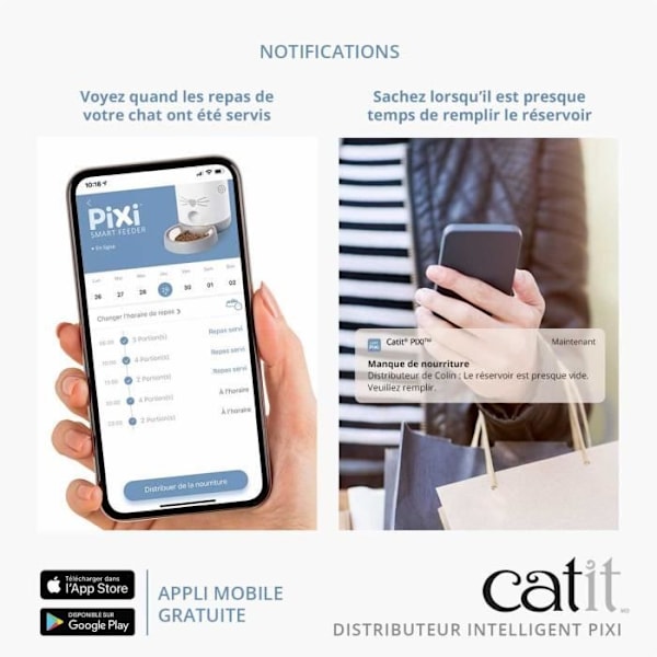 CATIT - PIXI Connected kibble dispenser för katter - 1,2 kg (styrs av en app)