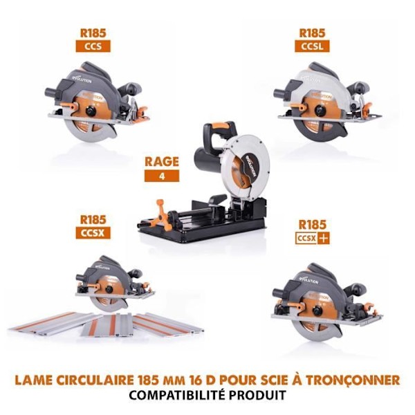 Evolution multimaterialblad 165 mm för cirkelsågar