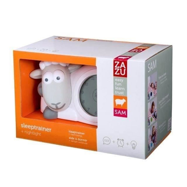 Lekfull barnväckarklocka Sam The Grey Lamb - ZAZU - Väckarklocka - Unisex - Från födseln Grå