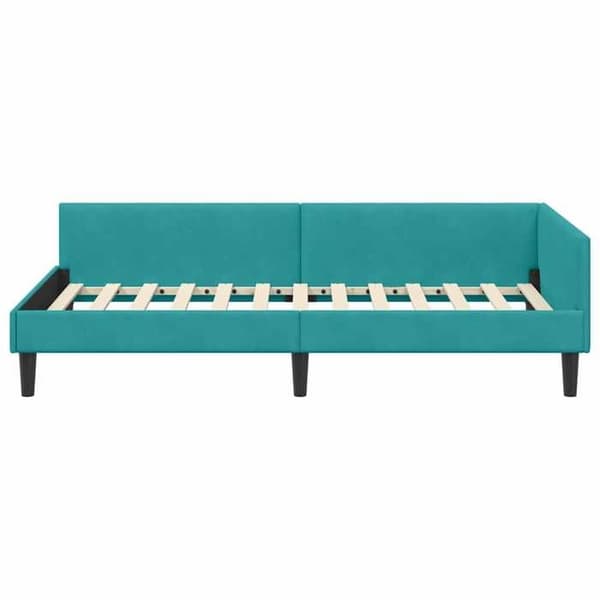 vidaXL Sängram i hörn Turkos 100 cm x 200 cm Sammet 42016172