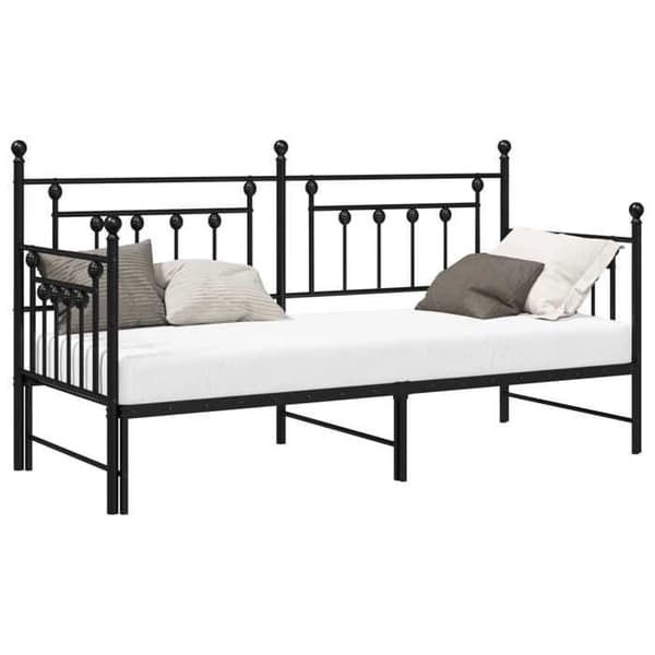 vidaXL Sängram för dagbädd Svart 80 x 200 cm Stål 42002664