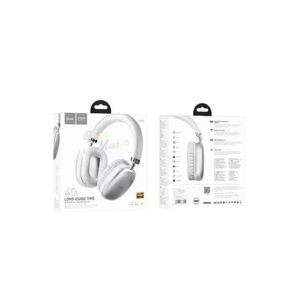 Bluetooth-hörlurar - HOCO - Silver - 40 timmars batteritid - Bluetooth 5.3 - Över örat Pengar