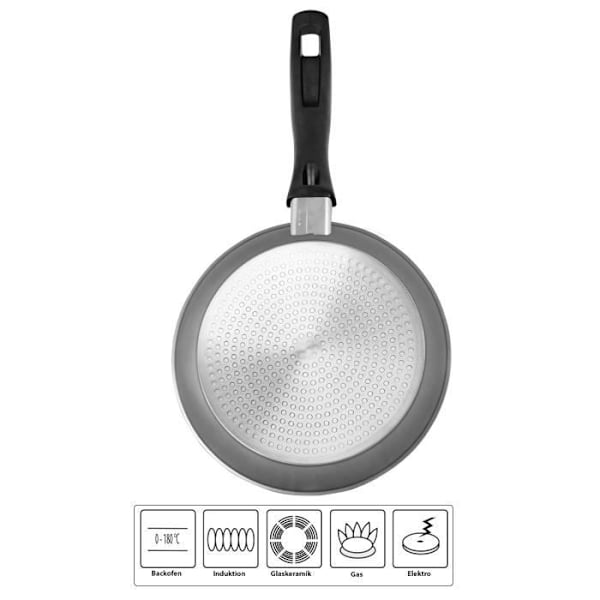 STONELINE® Set med 3 stekpannor 16/20/24 cm - Non-stick beläggning med äkta stenpartiklar - lämplig för induktion Antracit (kropp)Svart (hals)