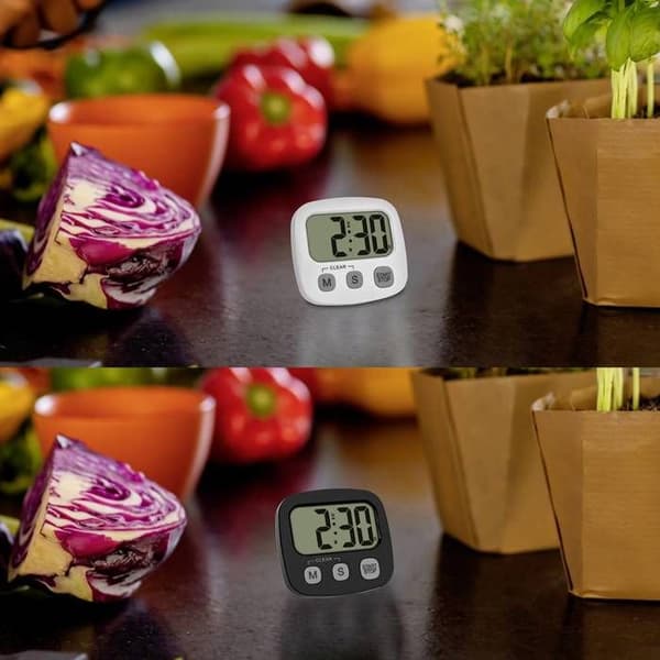 TFA Dostmann 2-pack Digital timer med stoppur och klockan Chronomètre svart, vit digital svart vit