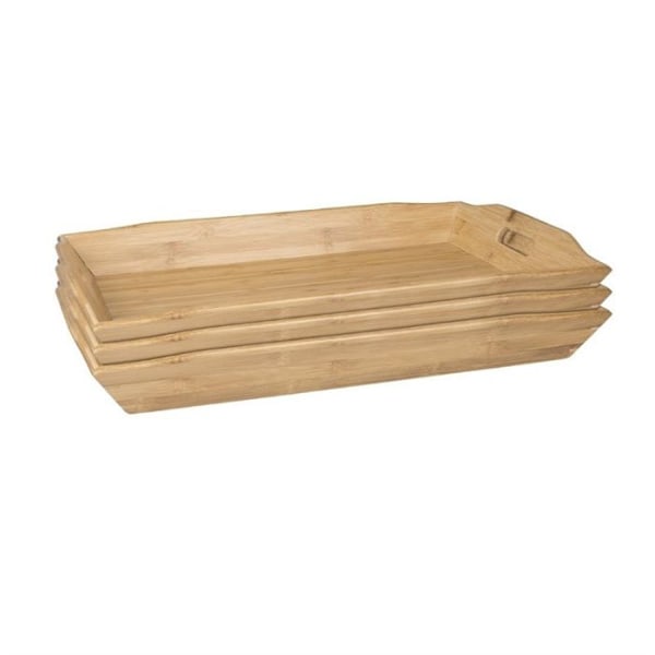 Servicebricka - Olympia - Bambou - Rektangulär - 76x58.4x38.1 cm - Brun Klart trä