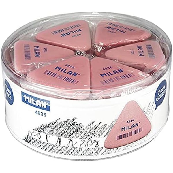 Triangulära gummisar - MILAN - Modell 4836 - Flexibla - Rosa - Precisionsutplånande rosa
