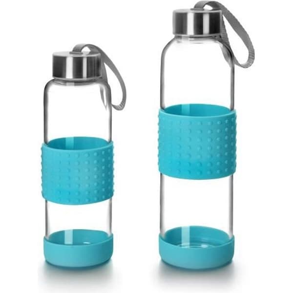 Flaska - IBILI - SKY - 0.5L - Glas och silikon - Blå färg Blå
