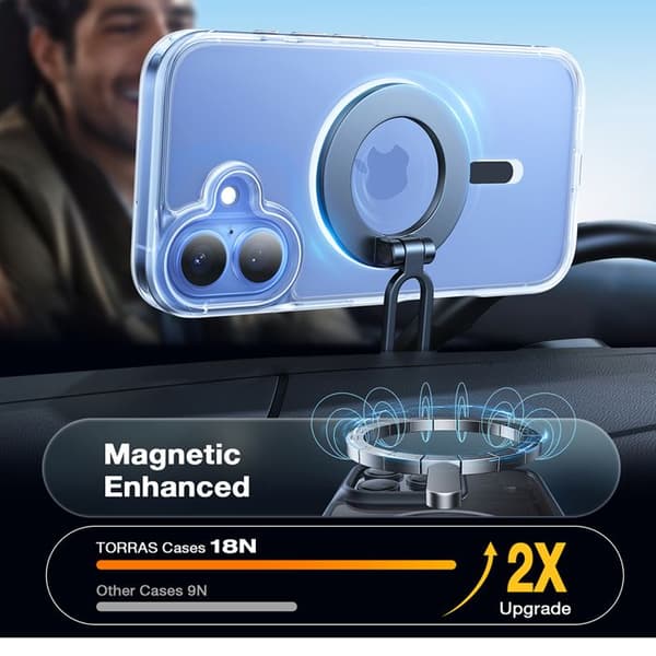 Coque Torras Diamond MagSafe Series för iPhone 16 Plus - Klar Klar