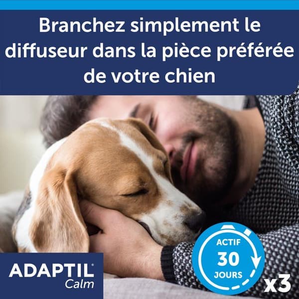 Refill för ADAPTIL Calm anti-stress diffusor - Pack 3 - Naturlig verkan - 3x30 dagar Blå