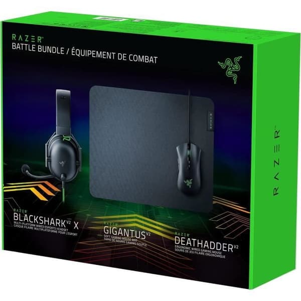 Razer Battle Bundle – DeathAdder V2 + BlackShark V2 X + Gigantus V2 M, Svart
