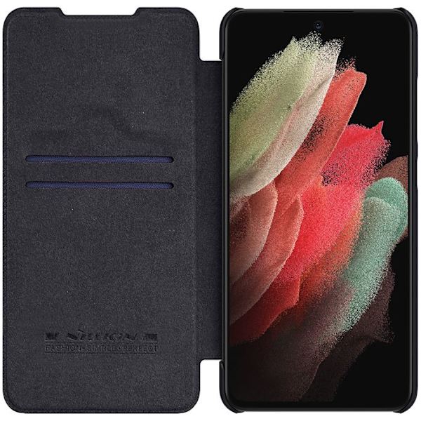 Coque för Samsung Galaxy S22 Ultra 5G - Nillkin QIN Läder Pro Fodral - Svart svart