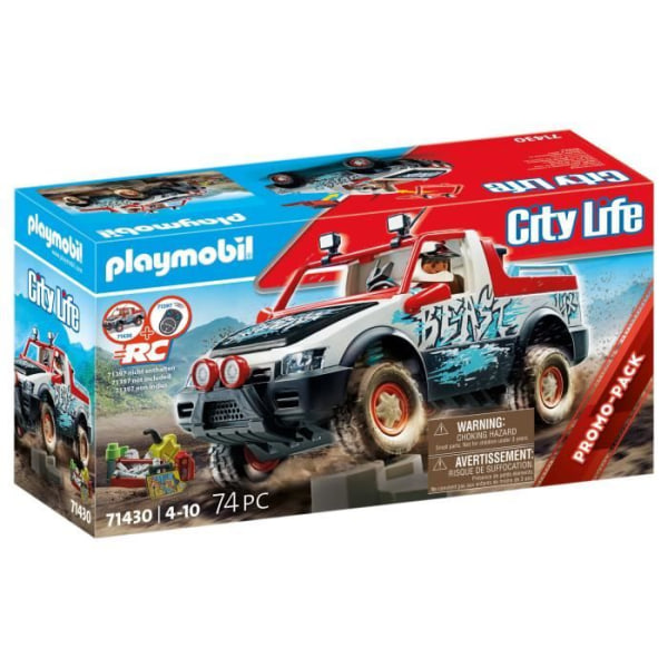 PLAYMOBIL Rallybil - City Life - Med karaktär och terrängfordon - 74 delar - Från 4 år