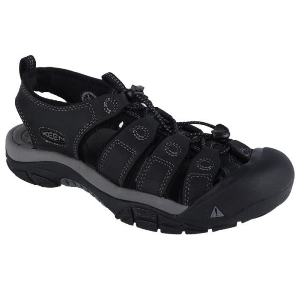 KEEN Newport 1022247 sandaler för män i svart läder med snören Svart 45