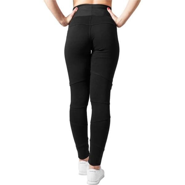 Leggings - URBAN CLASSICS - INTERLOCK HIGH - Svart - Slim - 95% bomull, 5% elastan Svart XL