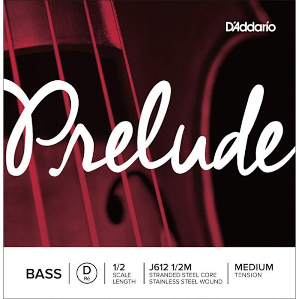 D'Addario Båge Corde ensam (D) för kontrabas D'Addario Prelude, hals 1/2, medium spänning