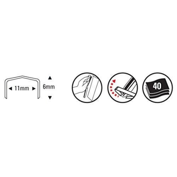 Bostitch Häftare B8Â Flat Clinch Häftare Kapacitet 40Â b8re FC lblå Bordtjocklek 11Â x 6Â mm Blå B8RE-FC-LBLUE