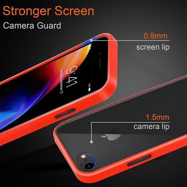 Fodral för Apple iPhone 6 / 6S / 7 / 7S / 8 / SE 2020 i Frosted Red - Black Keys Cadorabo Cover Protective Silicone TPU