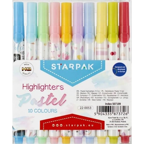 Surligneur - refill Starpak - STK ZAK23 - SURLIGNEUR 10 COL PASTELL STK FÖRPACKNING 12/144