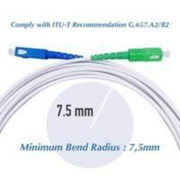 Elfcam® - Fiberoptisk kabel/förlängningskabel { Freebox } - SC-APC till SC-UPC Singlemode Simplex Patch-sladd - 5m