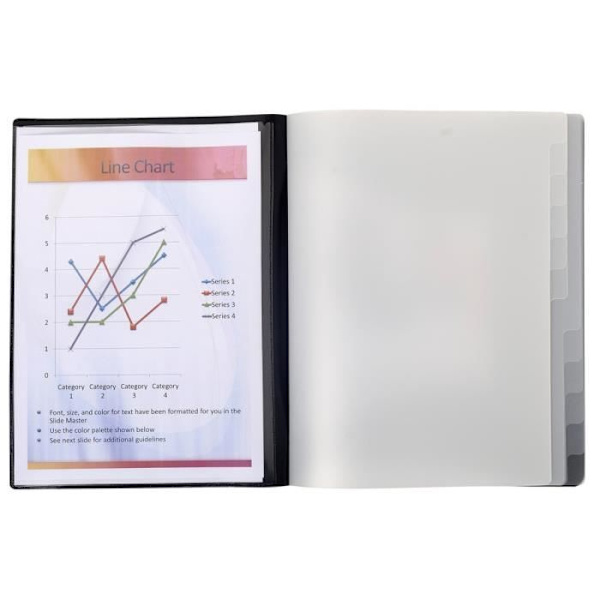 EXACOMPTA Folder 24x32cm Polypropen 12 Fack Svart Svart