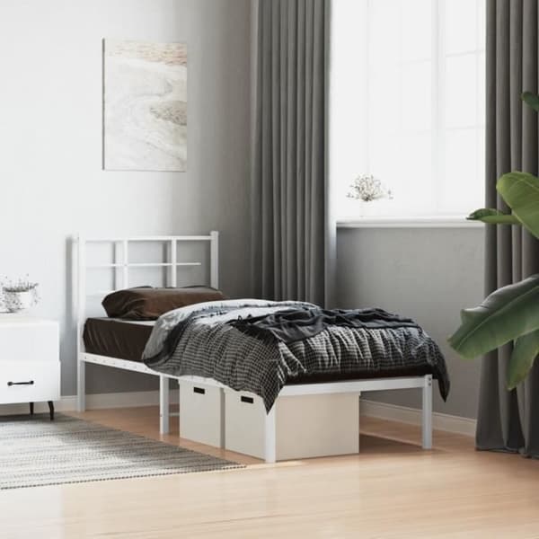 Sängram - VIDAXL - 80x200 cm - Vit metall - Klassisk design - Förvaringsutrymme Vit