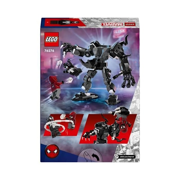 LEGO® 76276 Marvel Venom vs. Miles Morales Robotrustning, byggleksak med minifigurer Svart vit
