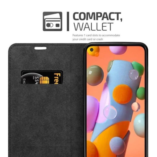 Fodral till Samsung Galaxy A11 / M11 i NIGHT BLACK Cadorabo Cover Protection magnetisk stängning