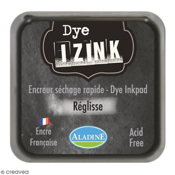 Encreur Izink Dye - ALADINE - Svart lakrits - 20 färger - 4,5 x 4,5 cm - Snabbtorkande 20 färger tillgängliga