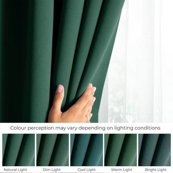 RESTILO Mörkläggande Gardin 140x230 cm - 100% Polyester mörkgrön melerad, termisk och akustisk isolering mörkgrå melerad