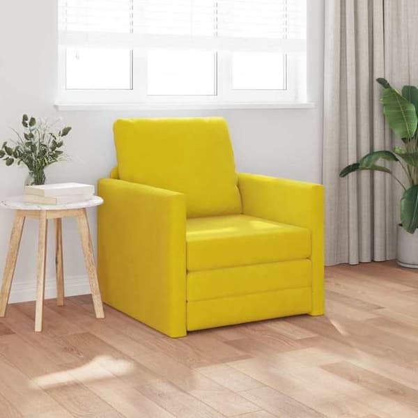 Mörkgul 2-i-1 Soffbädd 74x77x81 cm Sammet