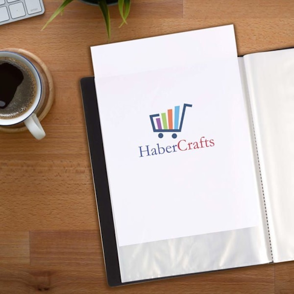 Habercrafts - HC718716A5201D - Presentationspärm med 20 genomskinliga plastfickor - A5-format - 40 visningar