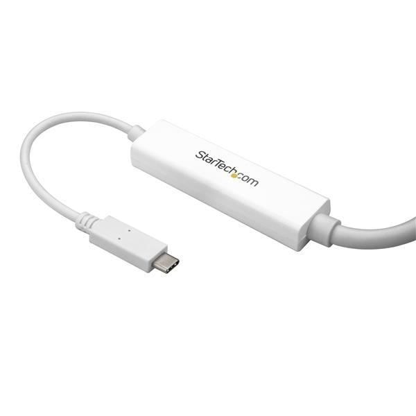 STARTECH 3m USB-C till DisplayPort 4K 60Hz adapterkabel - vit - första ände: 1 x USB typ C hane Thunderbolt