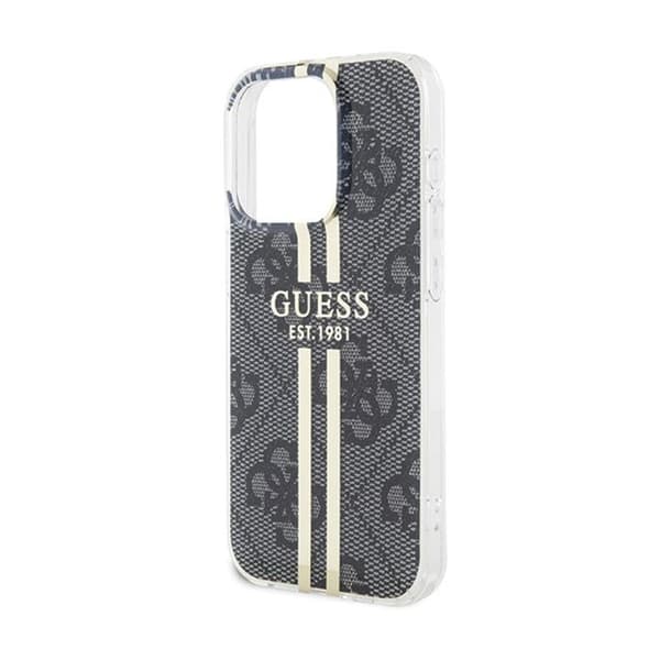 Guess IML 4G Gold Stripe - iPhone 15 Pro-fodral (svart)
