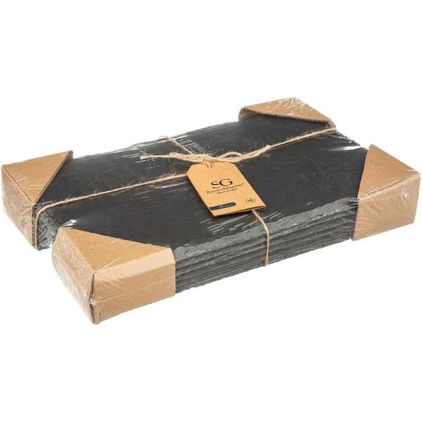 Set med 6 Platta Tallrikar "Ardoise II" 30cm Grå Grå