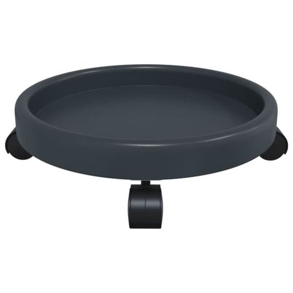 Plantvagnar med hjul 2 st grå diameter 34 cm 35 kg grå