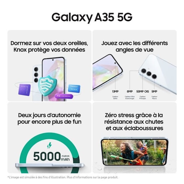 Samsung Galaxy A35 Smartphone 128 GB 5G Midnattsblå Midnattsblå