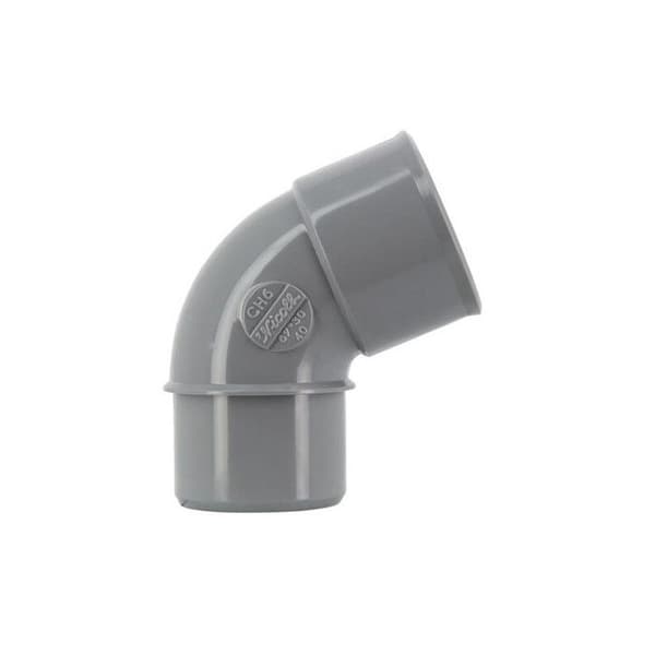 Coude pvc 67 grader 30 MF 40 Grå