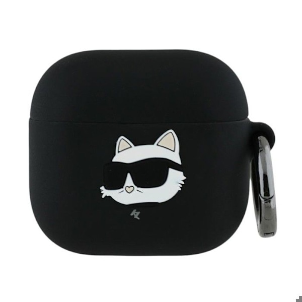Coque för Apple AirPods 4 - Karl Lagerfeld Silicone Choupette Head 3D (KLA4RUNCHK) - Svart