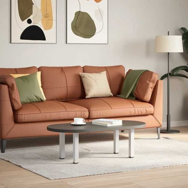vidaXL Bordsben för soffbord 4 delar Vit 42-44 cm Stål 4012453