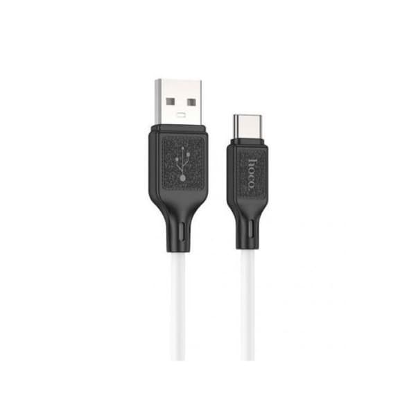 Laddkabel - HOCO - X90 Cool - USB till Type-C - 3A - 1m - Vit silikon Vit
