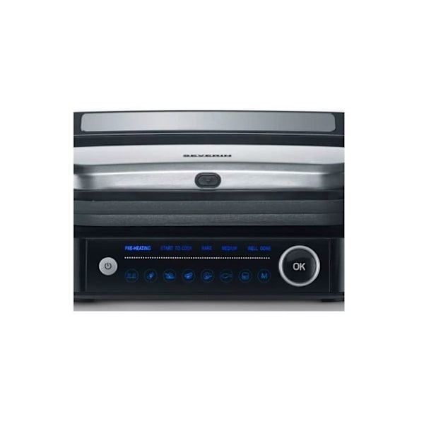 Kontaktgrill - SEVERIN - Pro - 7 automatiska program - Non-stick plattor - 2000 Watt Silverfärg