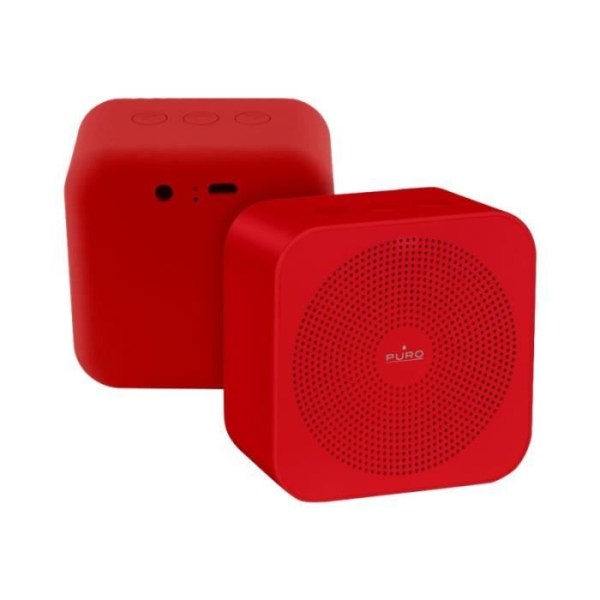 Bärbar uppladdningsbar Bluetooth V 4.2-högtalare - PURO - Röd - Handsfree-funktion - 4h batteritid - 3W